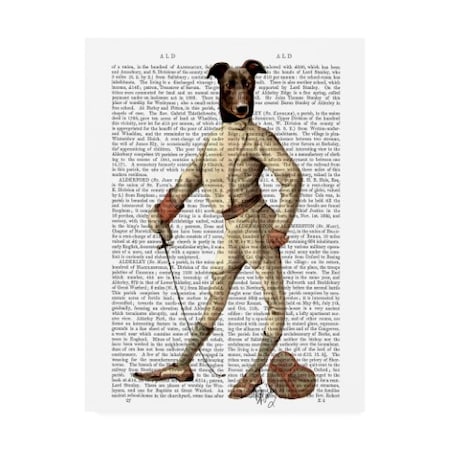 Fab Funky 'Greyhound Fencer In Cream, Full' Canvas Art,14x19
